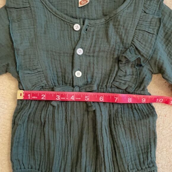 Baby girl green ruffle onesie w/ headpiece 6-9 mo. - Picture 10 of 15